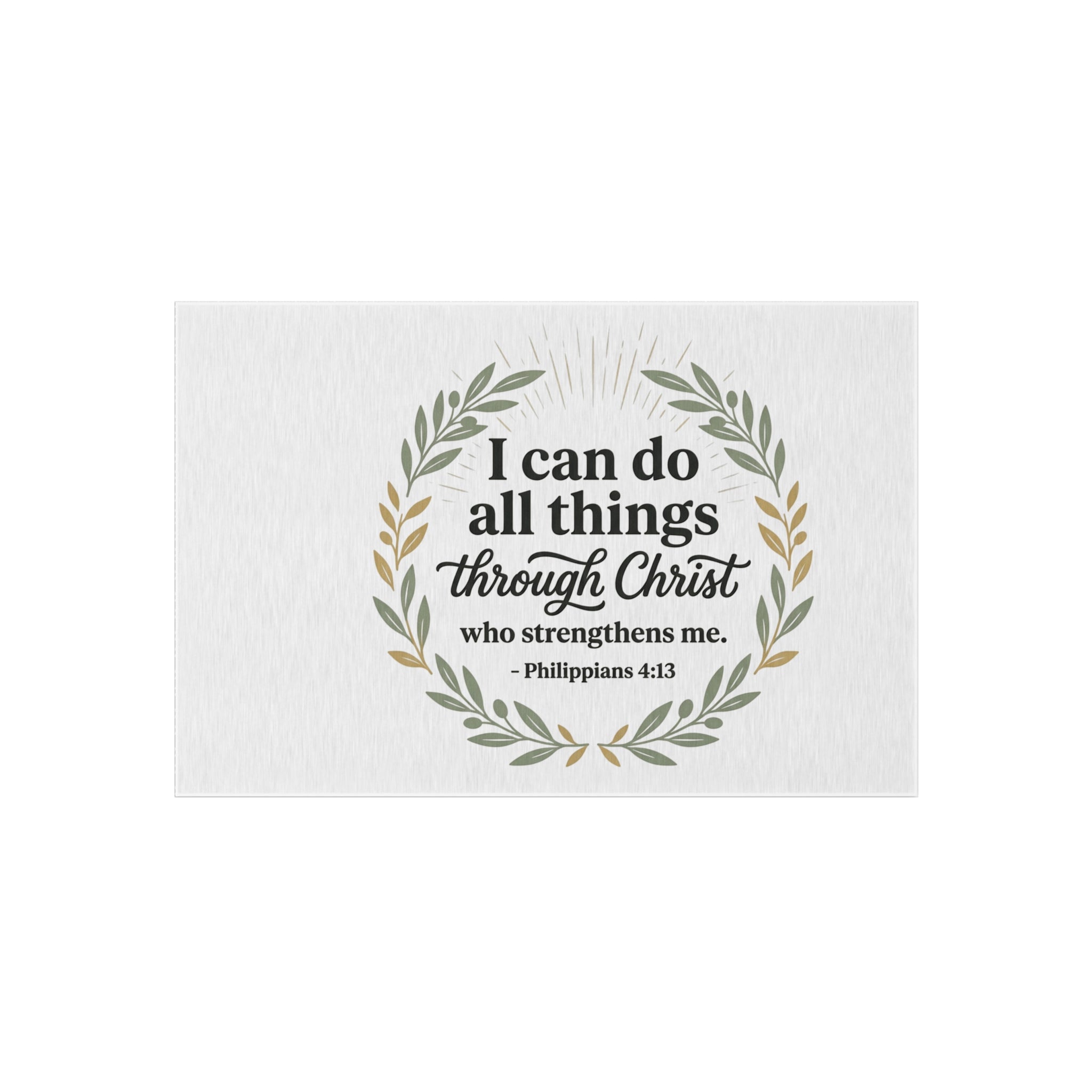 Philippians 4:13 Outdoor Rug — 'I Can Do All Things Through Christ' Wreath Doormat